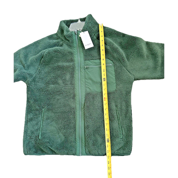 Goodfellow & Co Men's Green Full Zip Fleece Sweatshirt Zip Chest Pocket Sz M - Picture 6 of 8